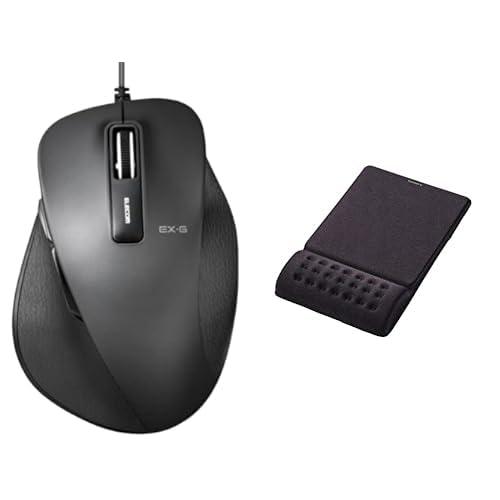 エレコム マウス 有線 Lサイズ 5ボタン (戻る・進むボタン搭載) 静音 BlueLED 握りの極み ブラック M-XGL10UBSBKシリーズ