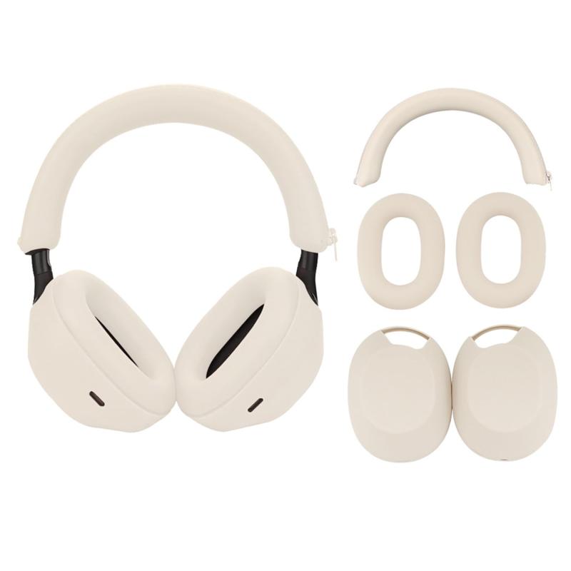 Aiivioll WH-1000XM5イヤーパッド保護カバー | Sony WH-1000XM5 オーバーイヤーヘッドフォン用ジッパーヘッドバンドプロテクター、スポーティな防汗&amp;お手入れ簡単なヘッドフォンシェル保護カバ