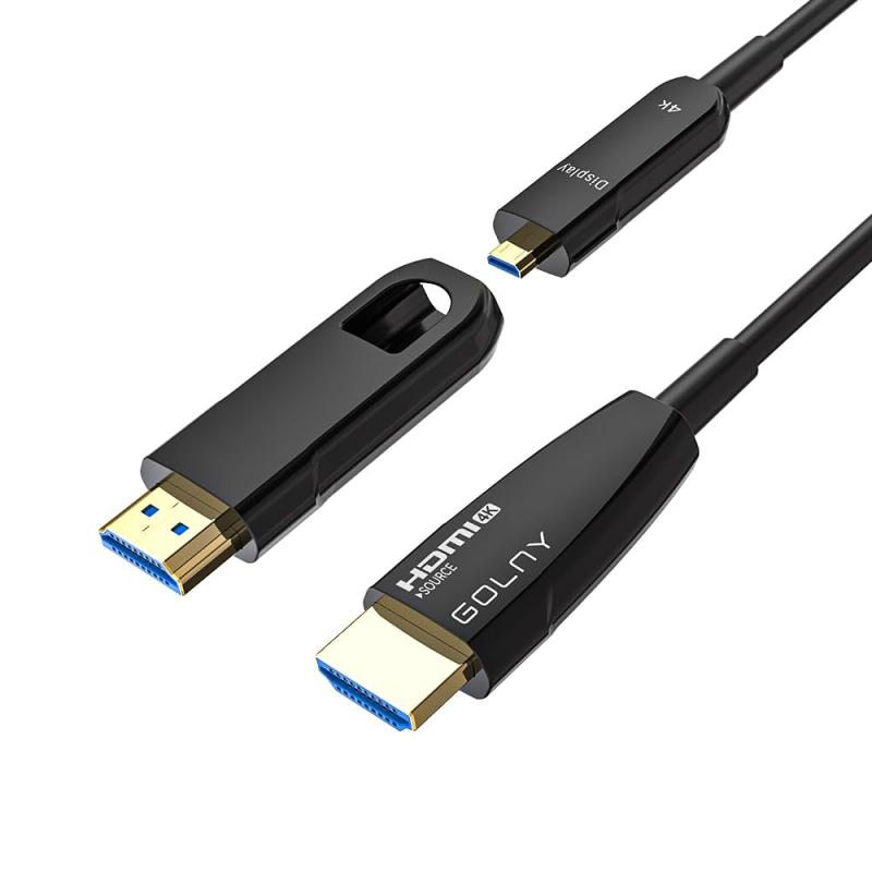 GOLNY 光ファイバー HDMI ケーブル 4K60Hz 18Gbps 高速伝送 着脱式コネクタ