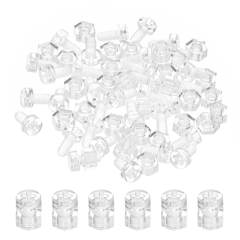 乐天商城 - PATIKIL アクリル ネジ 六角ナット付き PCプラスチックラウンドヘッドボルト 機械アクセサリー用2