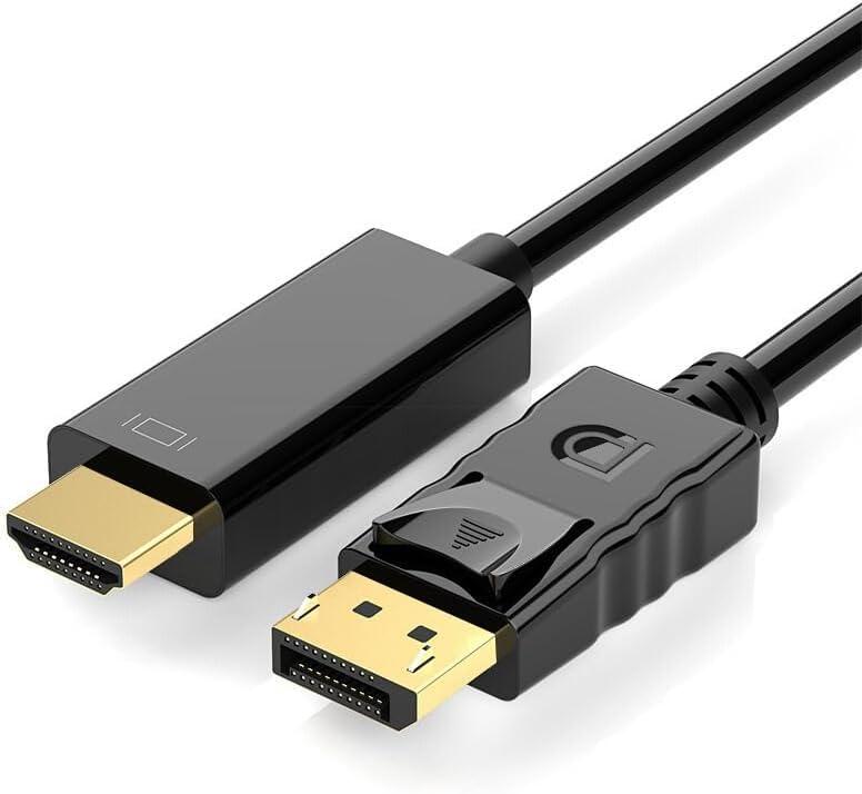 DP（PC側)→HDMI(モニター側) 変換ケーブル ディスプレイポート 単方向伝送 ブラック (HDMI（PC側)→DisplayPort(モニター側)への変換はできません。)