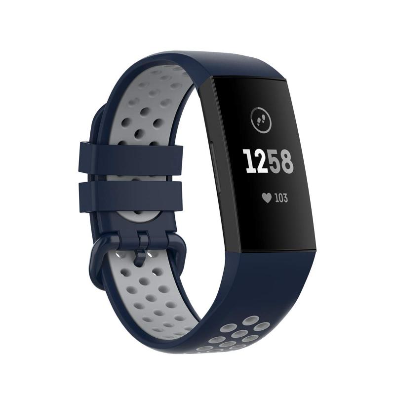 乐天商城 - Fitbit Charge4対応 腕時計バンド ツートンカラーベルト シリコン製 スポーツベルト交換ベルト 軽量 防水 通気設計