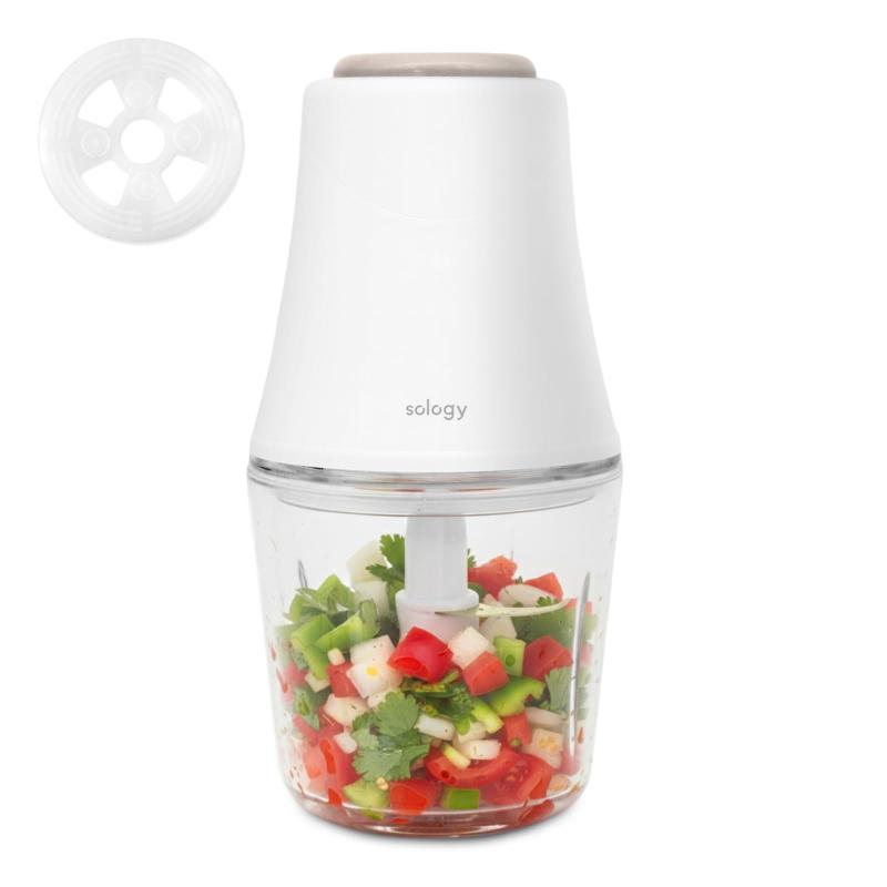 乐天商城 - sology(ソロジー) フードプロセッサー 氷も砕ける チタンコート ミキサー 小型 300ml 電動 みじん切り チョッパー みじん切り器 離乳食 肉ミンチ 挽き肉 氷 コンパクト 軽量 洗いやすい 混ぜる