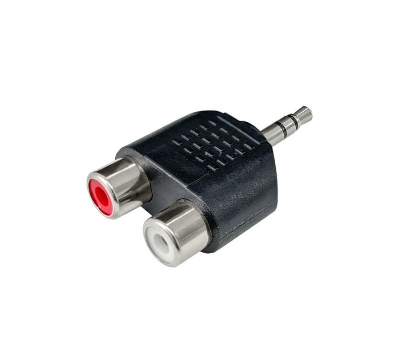 フジパーツ 3.5mm ステレオミニプラグ(オス)→RCAピンジャック×2 (メス)(赤.白)変換プラグ