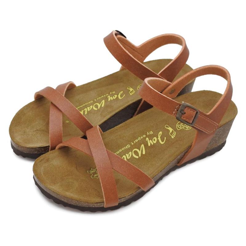 [Joy Walker] [ジョイウォーカー] サンダル レディース ウェッジソール クロスベルト ストラップ ヒール 美脚 マジックテープ 夏 コンフォートサンダル 1469P