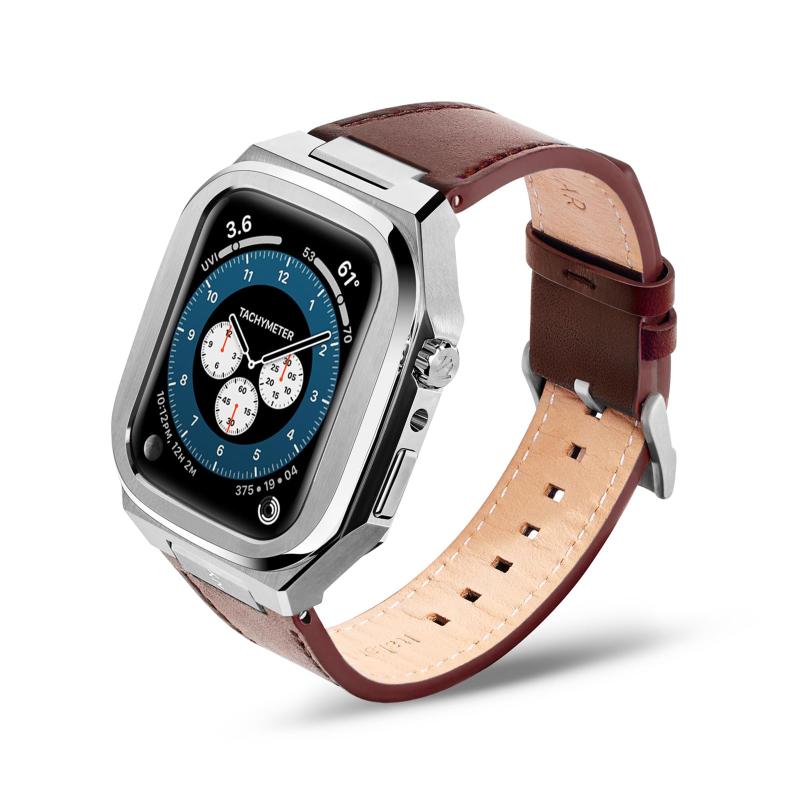 Kronemar アップルウォッチ カバー イタリアンレザーバンド付 Apple Watch Series 8/7/6/5/4/SE対応