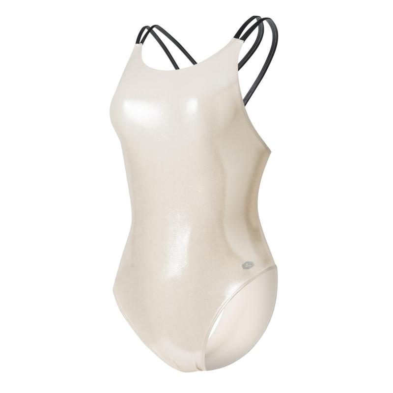 [LEOHEX] 超光沢レディース高伸縮性フォーストラップバックデザインシマースリムフィット競泳水着