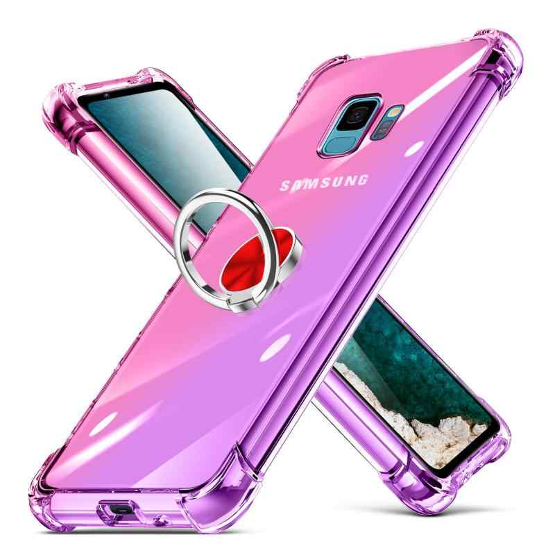 乐天商城 - Galaxy s9 対応 ケース リング付き透明 クリア シリコン 耐衝撃 薄型 スリム 軽量 tpuカバー SC-02K SCV38 ケース おしゃれ スタンド機能 360度回転 落下防止 車載ホルダー対応 耐衝撃 クリア 指紋防