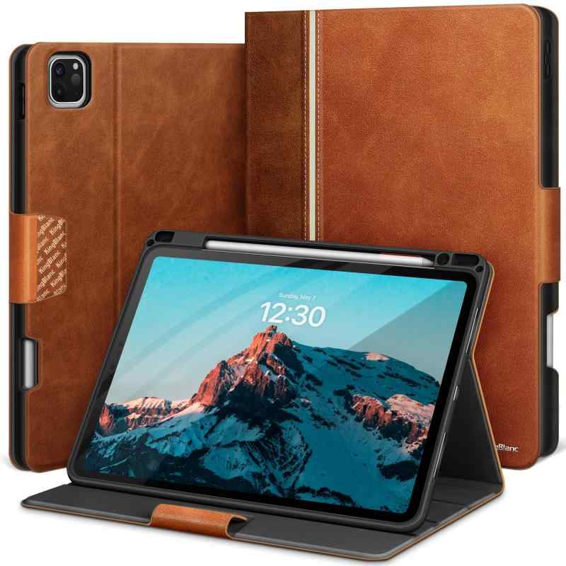 KingBlanc iPad Pro 13インチ ケース M5 (2025) / M4 (2024) 専用 手帳型 ペン収納可 Apple Pencil Pro/USB-C対応 オートスリープ ペンシルホルダー付き 高級PUレザー製 絵描き角度 全面保護