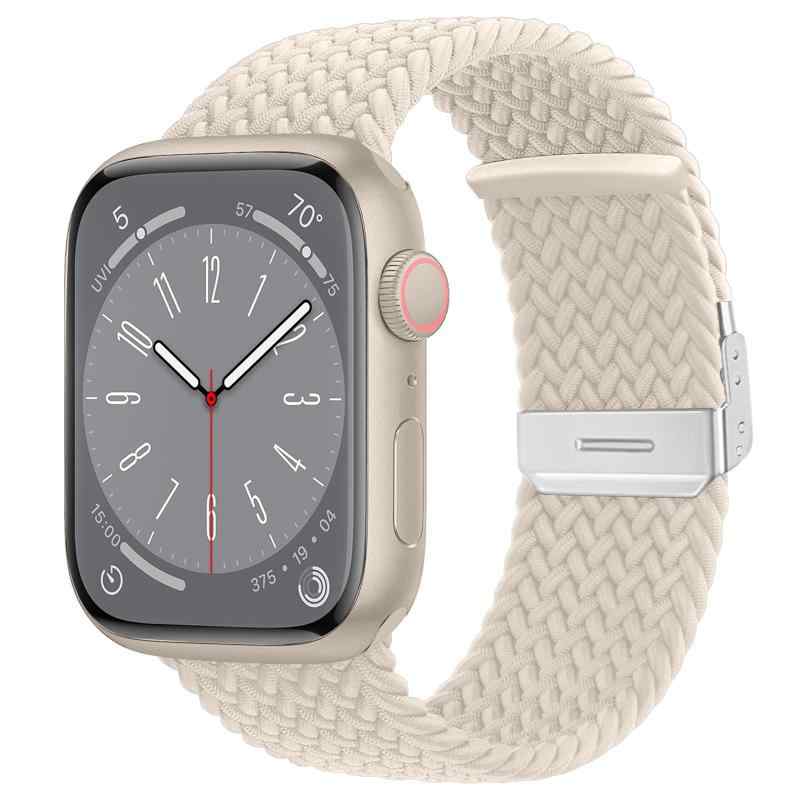 LuFiYa 時計バンド Apple Watch 対応、伸縮性 編組ストラップ 【38mm/40mm/41mm 】【42mm/44mm/45mm/49mm 】ナイロン アップルウォッチバンド 用