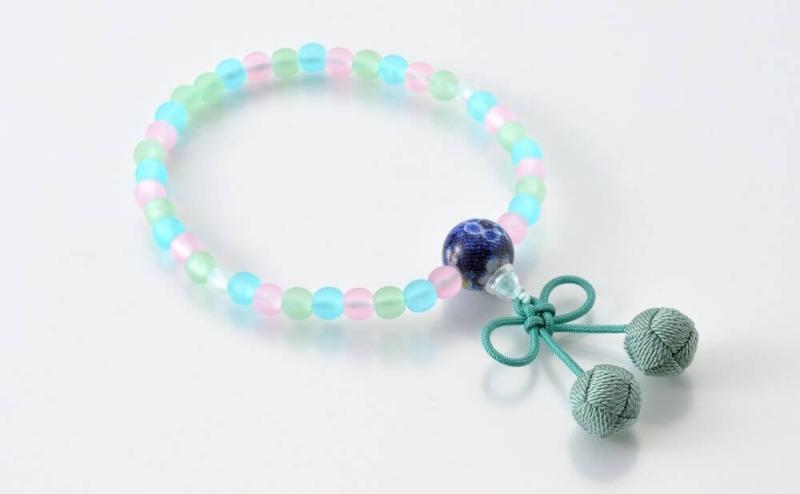 [京念珠] こどもじゅず さくらんぼ 子供向け 素材：アクリル・正絹