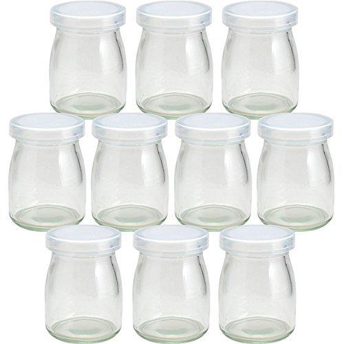 乐天商城 - ガラスビン.comヨーグルト100 PE CAPヨーグルト瓶 プリン瓶 100ml -10本セット-