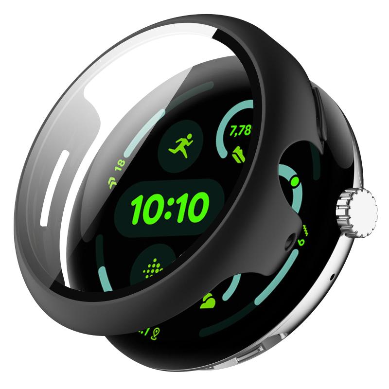 YealRed Google Pixel Watch 4/3 41mm/45mm 専用ケース 軽量 PC+強化ガラス 保護カバー 9H硬度 取り付け簡単 一体型 全面保護 キズ防止 耐衝撃 HD高透過率 指紋防止 反射低減