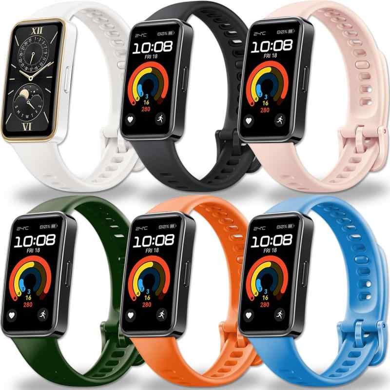 乐天商城 - [Monuary] 3-6色 HUAWEI Band 10/9/8と互換性のある交換用リストバンド、柔らかいTPU製、通気性、防汗、迅速な解体の採用