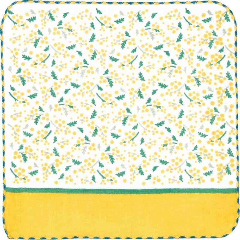 乐天商城 - Miyamoto-Towel 宮本 日本製 ガーゼ ハンカチ 町娘のハンカチーフ 25×25cm 花屋篇 ミモザブーケ 2771