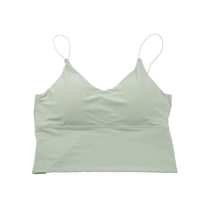 [アクアガレージ] 冷感バックオープンブラトップ ダブルストラップ カップ付きインナー ルームウェア ヨガ ダンス フィットネス スポブラ 見せブラ ベアトップ