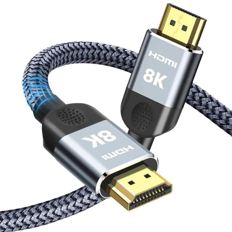 8K HDMI ケーブル 【PS5 PS4対応】HDMI 2.1規格 8K@60Hz 4K@120Hz/144Hz超高速48Gbps高耐久 ナイロン編..