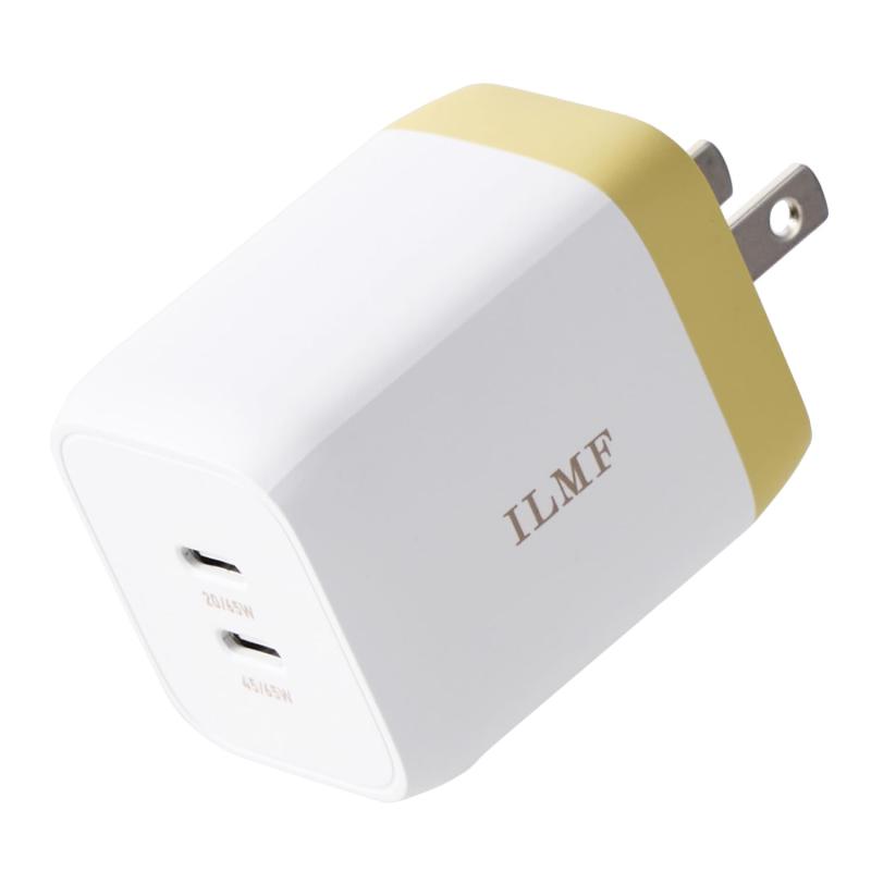 エレコム 充電器 ILMF 65W USB PD対応 Type-C 2ポート PPS対応 GaN採用 スイング式プラグ ブラック MPA-ACCP43