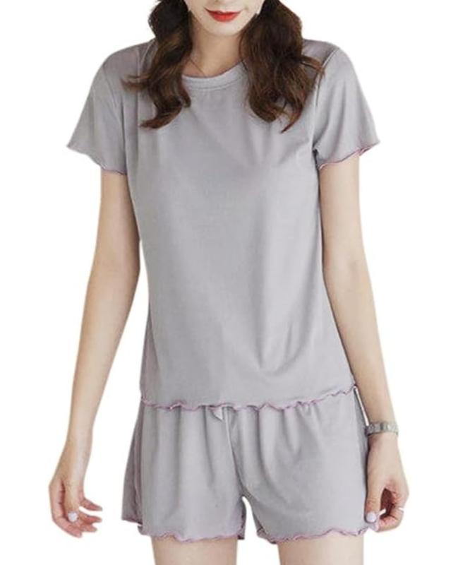 [Dep Club] パジャマ レディース 夏 半袖 ショートパンツ 部屋着 ルームウェア 夏用パジャマ さらっと 薄手 速乾 セット 半袖半ズボン かわいい 可愛い 上下セット 短パン パンツ 夏用