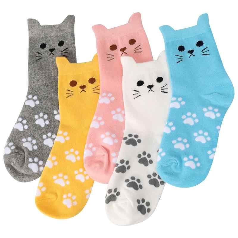 AGRIMONY かわいい猫犬柄ソックス(5足セット) 面白い靴下レディース＆ティーンガール向け 柔らかいコットン素材 おしゃれで快適 誕生日 クリスマス贈り物ギフトおもしろ に最適 女性 母