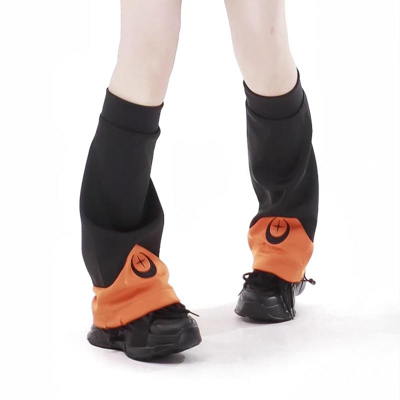 [XHSUKADO] レッグウォーマー 量産型 地雷系 ロング 刺繍 レディース サブカル系 可愛い 美脚 Y2K レッグカバー ルーズソックス JK 制服 暖かい 靴下 ギャル 病みかわいい 配色 切り替