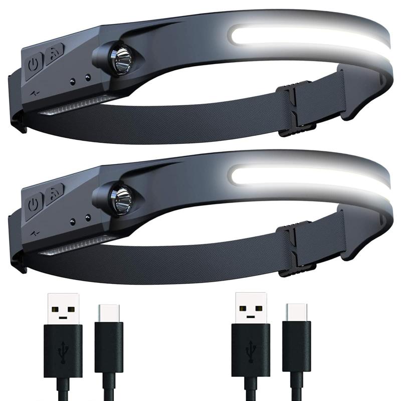 ヘッドライト LED 充電式 USB LEDデュアル光源 ヘッドランプ 5種点灯モード 50g超軽量 高輝度 アウトドア用ヘッドライト IPX4防水 防塵 1200mAh大容量バッテリー 最大8時間使用可能 SOS点滅 ヘッド