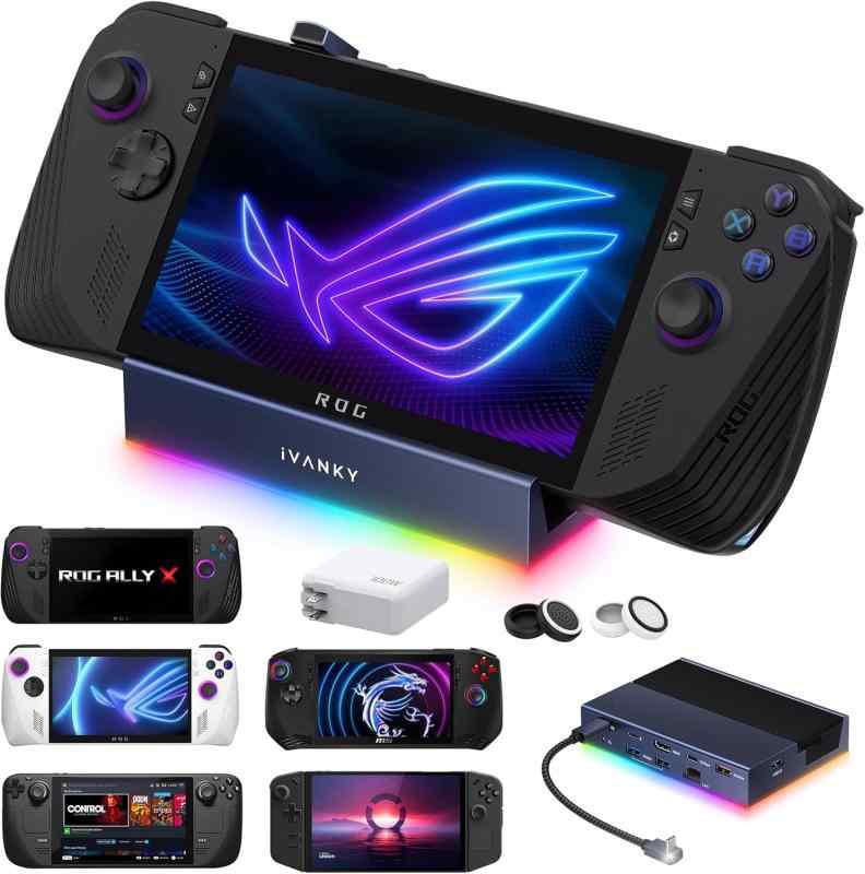iVANKY 14-in-1 RGB 4K@120Hzドック ROG Ally X/Legion Go/Steam Deck OLED/MSI Claw/Switchドック