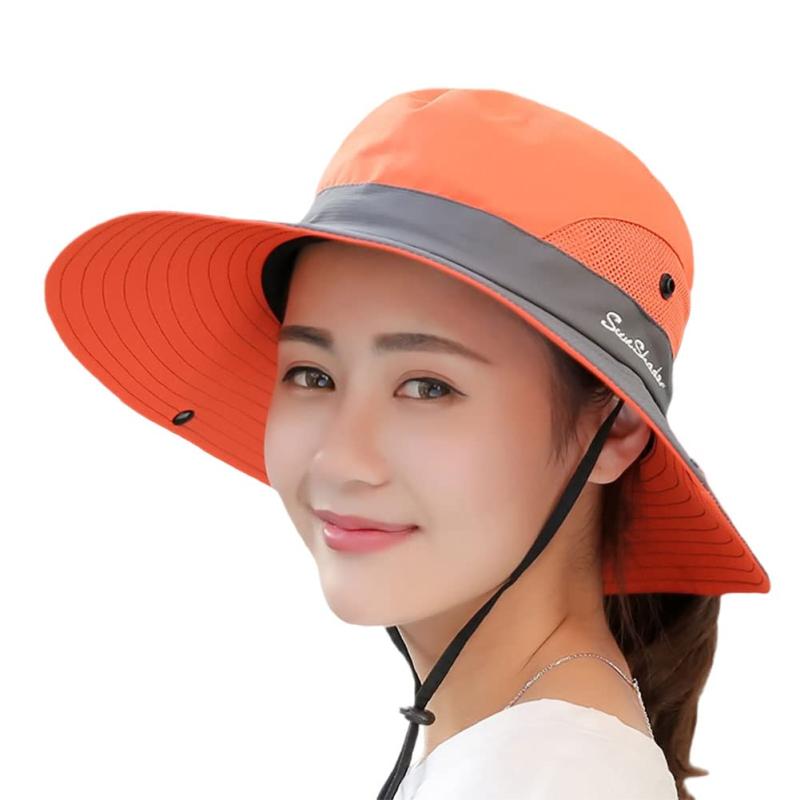 乐天商城 - [TAKIYA] 日よけ帽子 レディース帽子 UVカット ポニーテール アウトドア帽子 サファリハット マリンキャップ 自転車用帽子 つば広 レディースキャップ 折りたたみ可 2way仕様