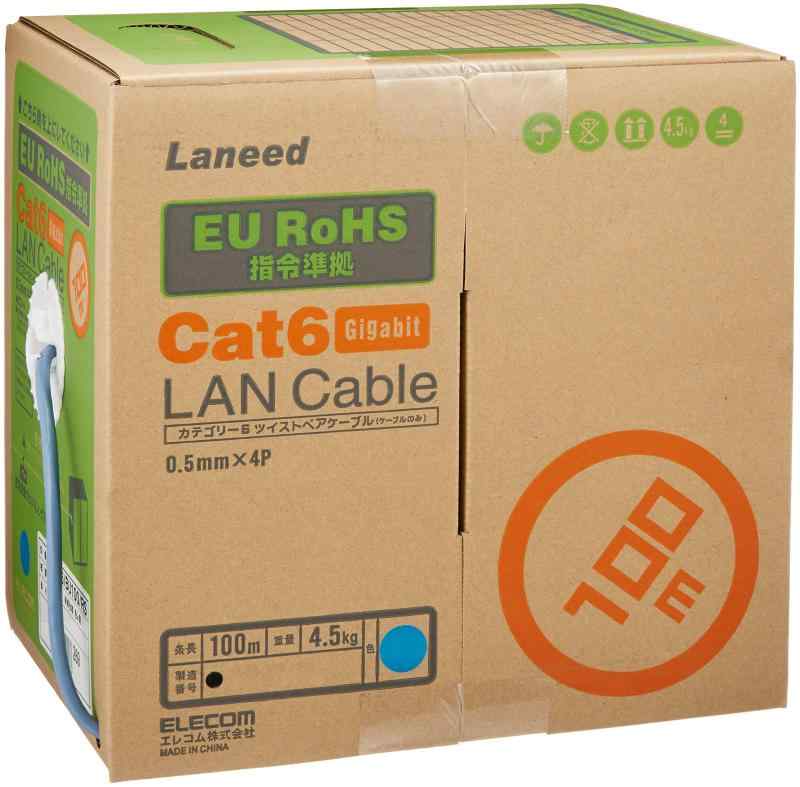 エレコム LANケーブル 自作用 RoHS指令準拠 CAT6 ブルー