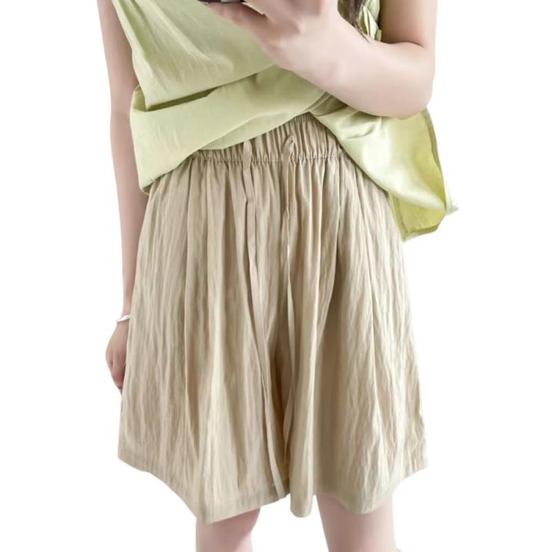 ひんやりフレアショートパンツ レディース ハーフパンツ 膝上丈 冷感 体型カバー ルームウェア パジャマ ズボン 春 夏 秋 ゆったり