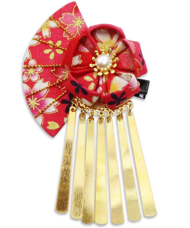 Baramoly髪飾り 七五三 髪飾り つまみ細工 子供 お花 浴衣 袴 着物 振袖 卒業式 手作り 和装小物