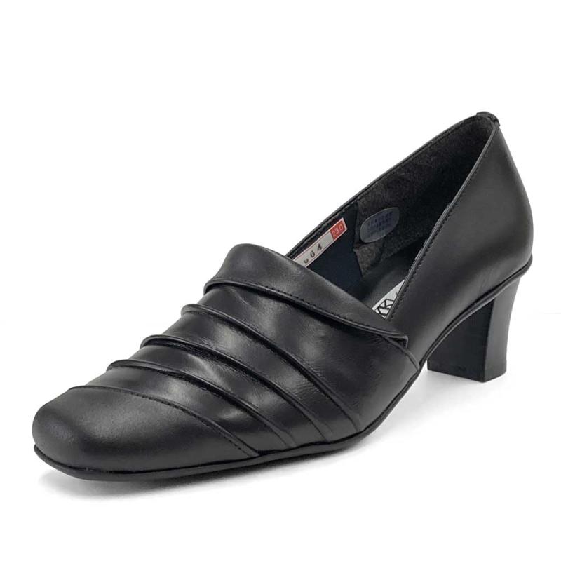 [ユキコキミジマ] 婦人靴 レディースシューズ パンプス シワ加工 エレガント 3E 幅広 レザー 本革 歩きやすい 型番664