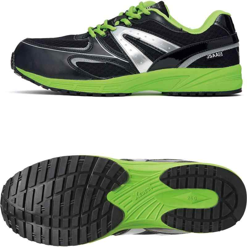 [ジーベック] 安全靴 作業靴 85130 スニーカー JSAA B種 衝撃吸収 軽量 ひもポケット メッシュ 反射材