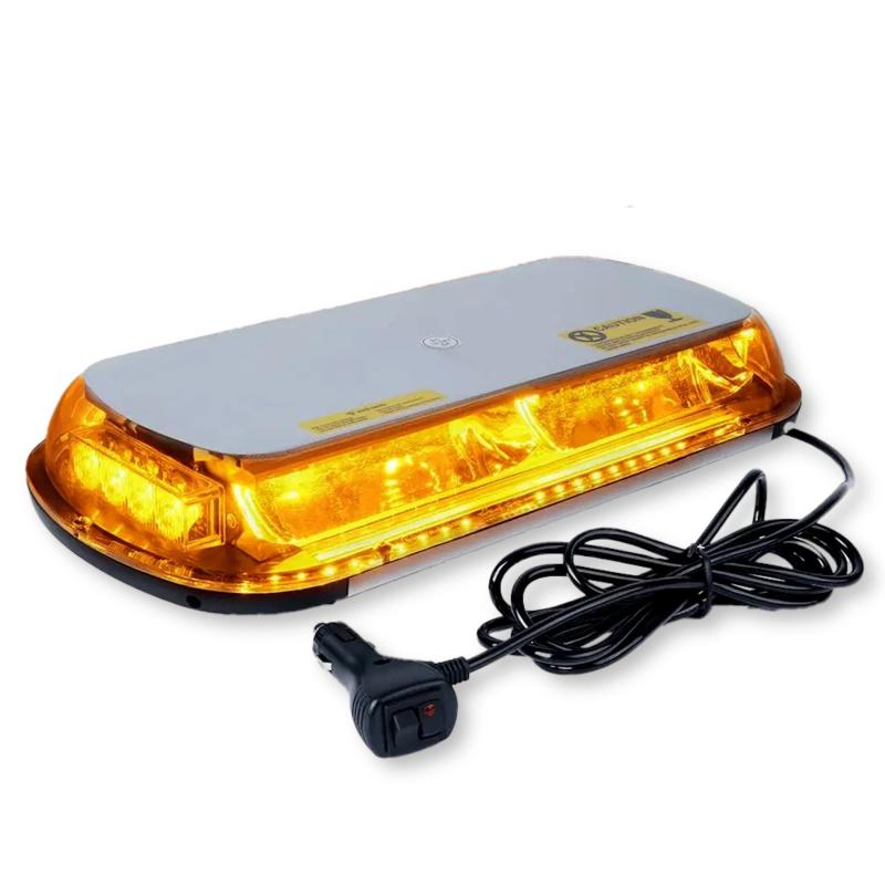 Lezalic パトランプ 回転灯 12V/24V 兼用 シガーソケット式 LED 45cm ワイド 大型 フラッシュ ストロボ 点滅 作業灯 警告灯 防犯 除雪機 汎用