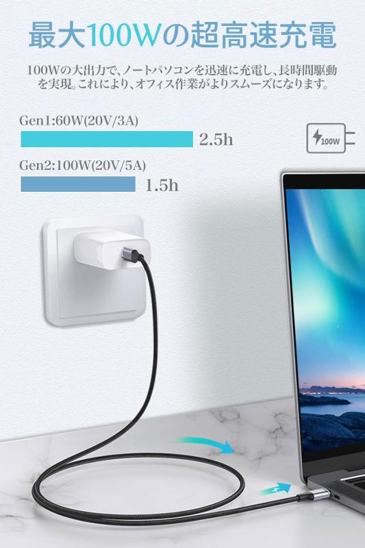 Type-C 延長ケーブル USB 延長ケーブル 0.5M/1M ナイロン編み USB3.1 Gen2 10Gbps 高速転送 100W PD充電 4K映像対応 MacBook/iPad/Switch/Xperia/Galaxy/Huawei等 多機種接