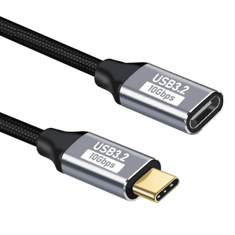 Type-C 延長ケーブル USB 延長ケーブル 0.5M/1M ナイロン編み USB3.1 Gen2 10Gbps 高速転送 100W PD充電 4K映像対応 MacBook/iPad/Switch/Xperia/Galaxy/Huawei等 多機種接