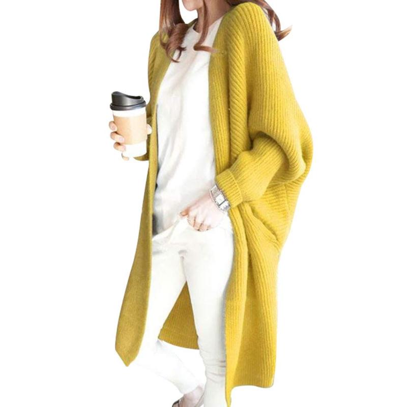 [COLINY] 厚手 ニット ロング カーディガン ゆったり ドルマン 袖 防寒 ガウン 冬 レディース