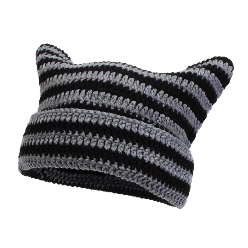 [HAMILO] 猫耳ニット帽 原宿系 地雷系ファッション ストリート系