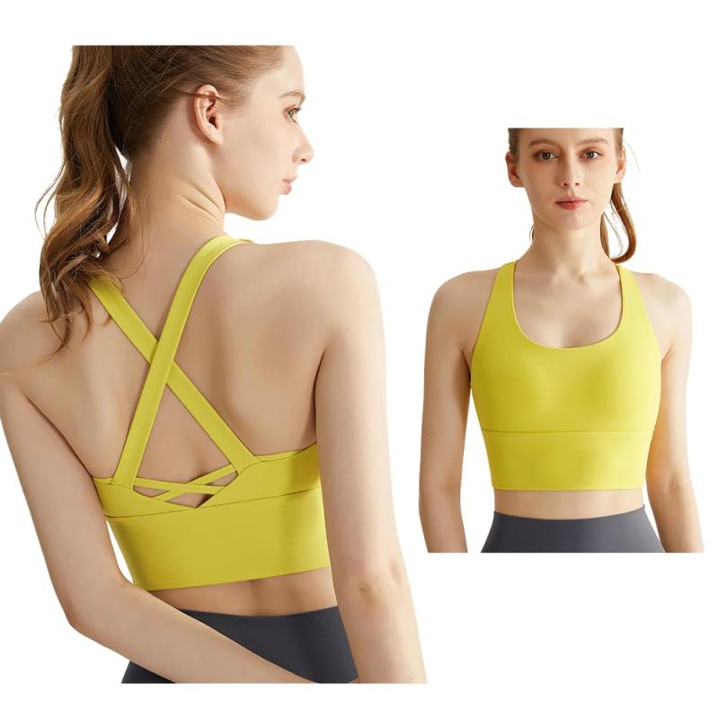 [Siomlana] スポーツブラ レディース スポブラ ヨガウェア トップス スポーツゆれケアブラ カップ付き 伸縮性 おしゃれ 完璧な形状 耐震集まり クロス美背