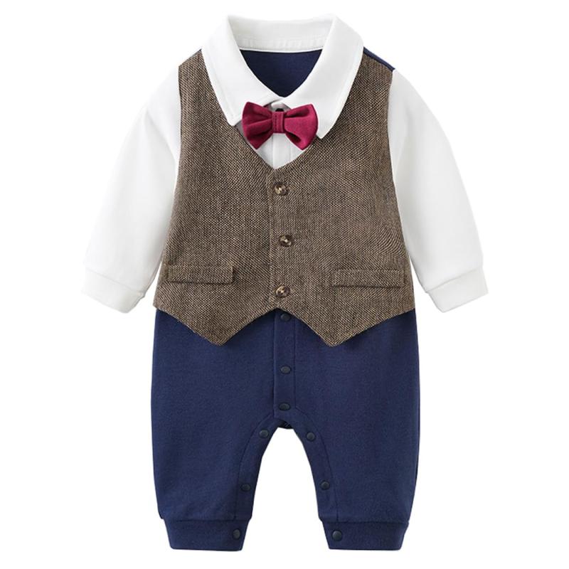 [Mon Ange] ベビー フォーマル スーツ ロンパース カバーオール 蝶ネクタイ 洋装 キッズ 男の子 おしゃれ お宮参り 出産祝い 結婚式 誕生日 お食い初め