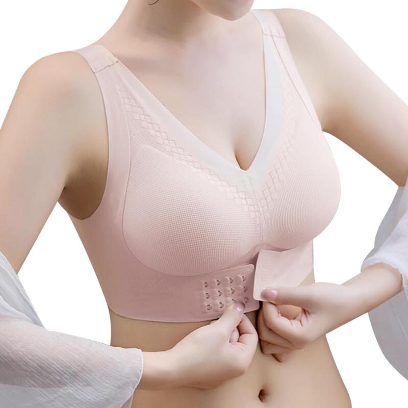 Varsbaby 前ホックブラジャー ノンワイヤー 可愛い レース 盛れブラ フロントホック 脇高 ブラ レディース ナイト ブラ 柔らかい