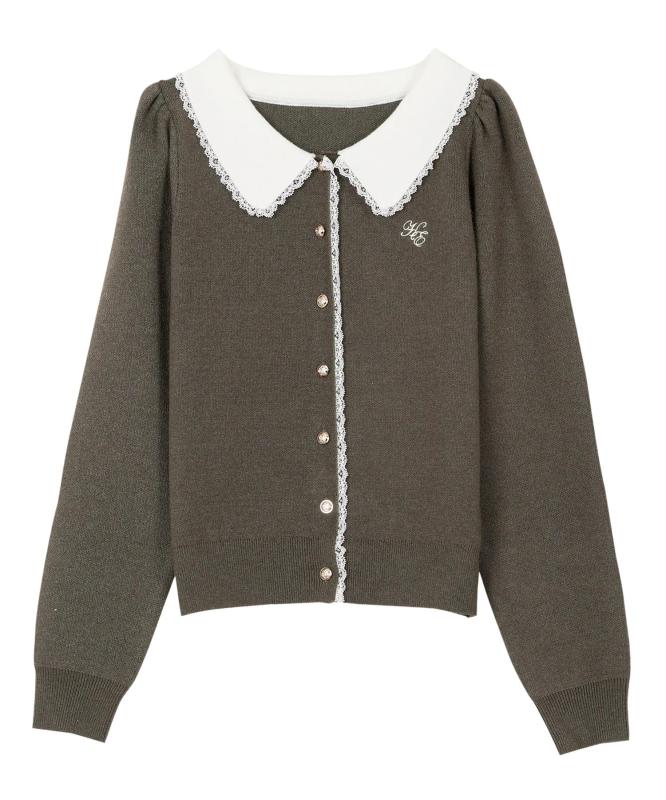 [神戸レタス] レースつき 襟ニット レディース 秋 冬 秋服 冬服 セーター 上品 き...