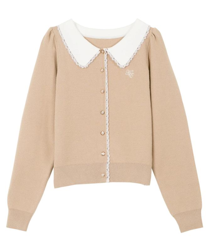 [神戸レタス] レースつき 襟ニット レディース 秋 冬 秋服 冬服 セーター 上品 き...