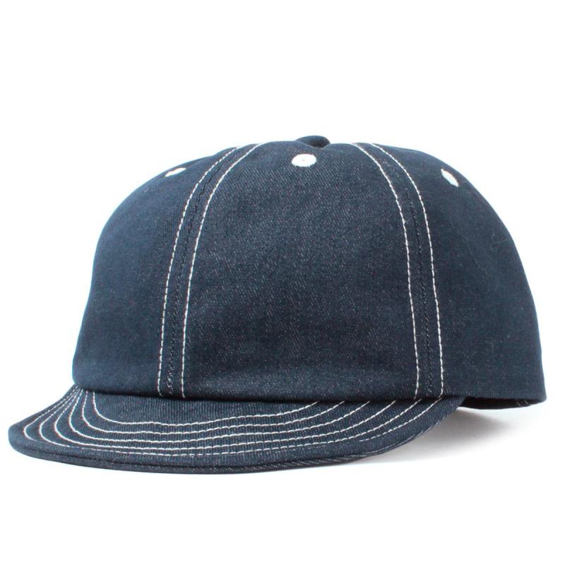 乐天商城 - [ベーシクエンチ] アンパイヤキャップ ショートつば Denim Ball Cap デニム インディゴ ボール キャップ オールシーズン レディース メンズ フリーサイズ ビッグサイズ
