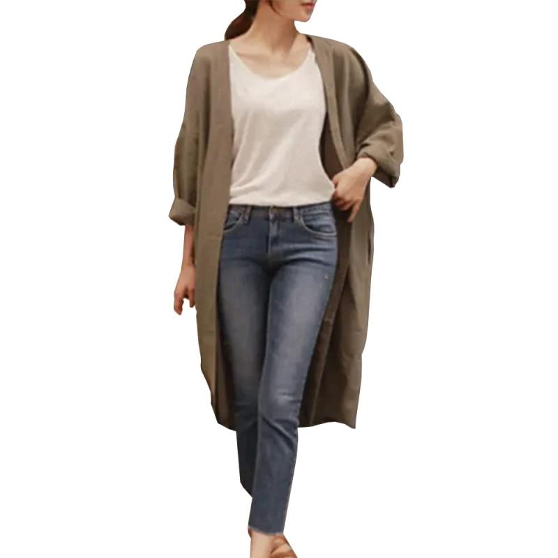 [アイモハ] アウター 秋 春 レディース カーディガン ロング ガウン 長袖 薄手 ロングカーディガン リネンカーディガン 麻 リネン 麻混 羽織り 涼しい 通気性 20代 30代 40代 50代 軽くてさらり
