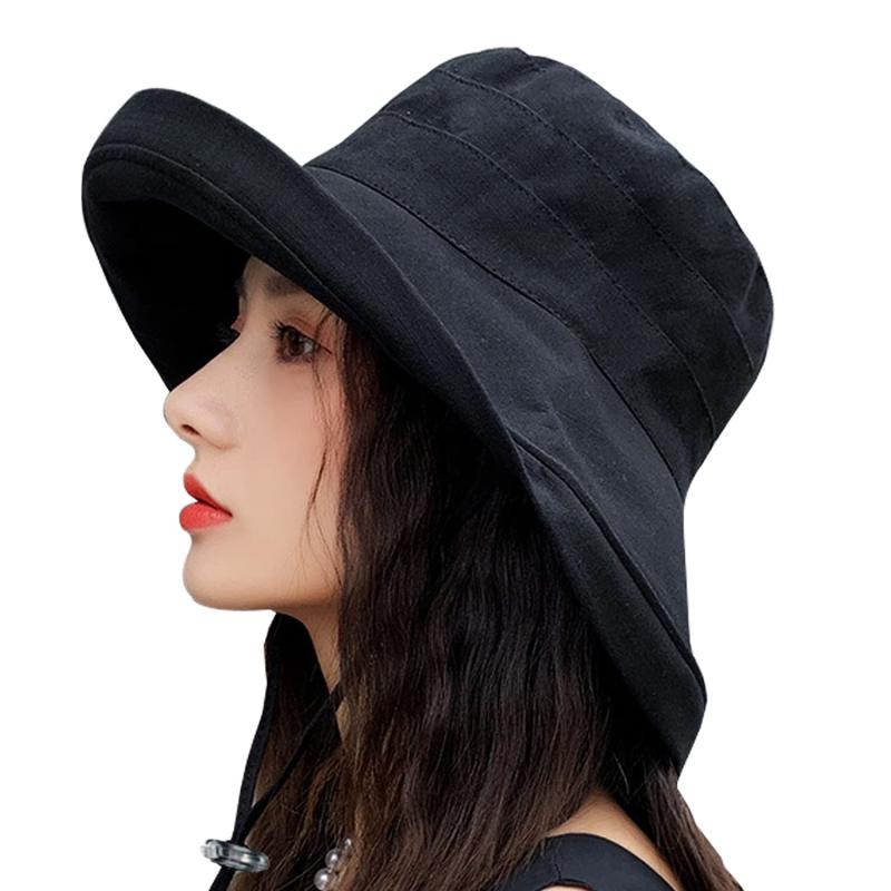 乐天商城 - [Anntrue] UVカット 帽子 レディース つば広 紫外線カット 小顔効果 レディースハット あご紐付き 風に吹き飛ばない アウトドア 旅行 紫外線対策 携帯便利 サイズ調整可能 四季適用