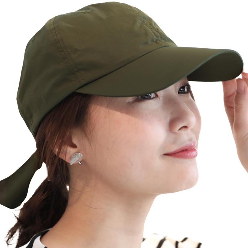 DreamHats キャップ レディース (撥水加工) UVカット (取り外せるリボン付き) UV対策 深め 小顔効果 帽子 春夏 レインキャップ