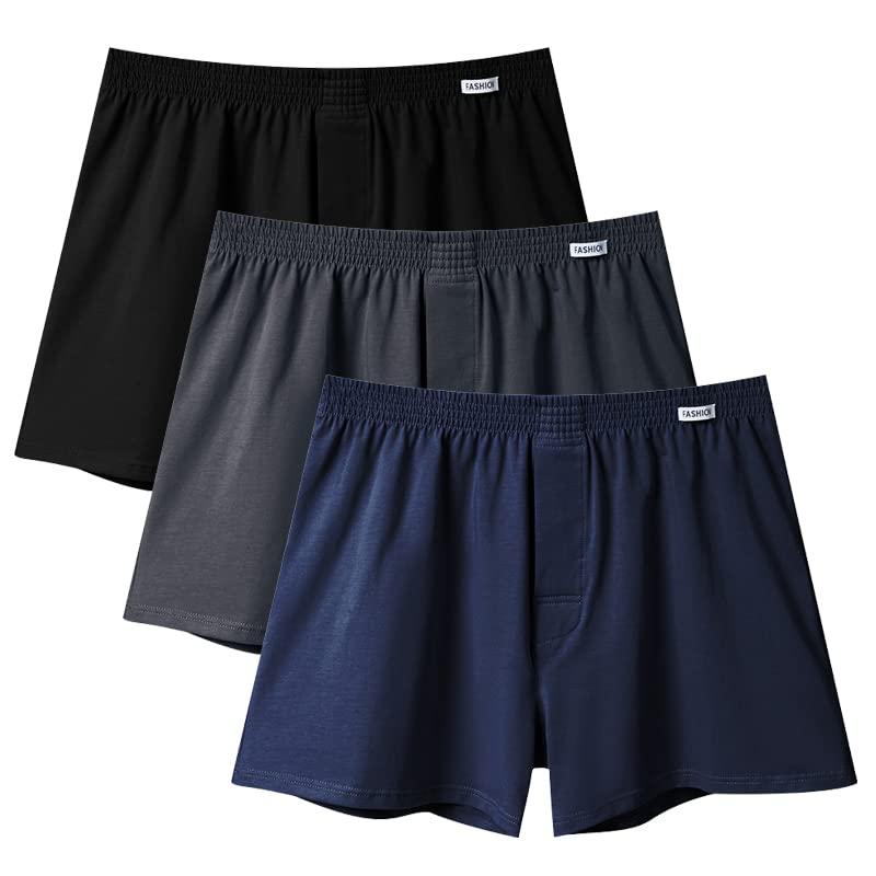 乐天商城 - [Kaiyas] パンツ メンズ 下着 ニットトランクス 前開き 3枚/5枚セット m l xl 2xl コットン 肌着 プレゼント 男性用 人気 かわいい 蒸れない