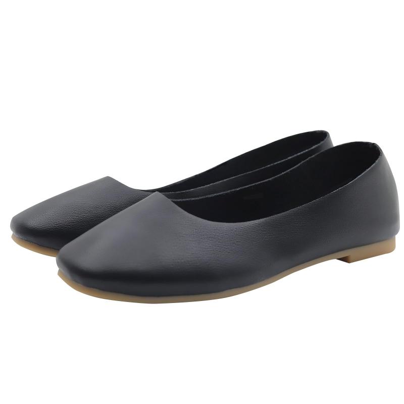 [HUMBGO] パンプス 黒 ローヒール 1cm-5cm レディース 通勤 オフィス リクルート パンプス ぺたんこシューズ 太めヒール (21cm-26cm)