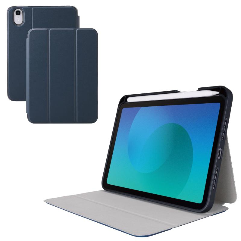 エレコム iPad mini (A17 Pro 2024年) mini (第6世代) ケース カバー オートスリープ/ウェイク フリーアングル スタンド Apple Pencil収納 TB-A25SSA